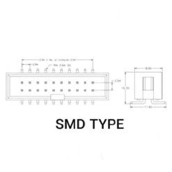 FRC Male Box Header SMD Connector Straight 2.54mm-srkelectronics.in