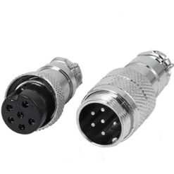 6Pin Metal Round Shell Connector Cable Mount GX16-srkelectronics.in